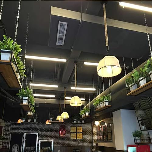 Renmlion Metal Ceiling Floating Shelves - Hanging Shelving Ceiling Mounted Flower Stand Plant Shelves Suspended Iron Art Wall Storage Display Rack for Home Decoration(120x25x15cm)