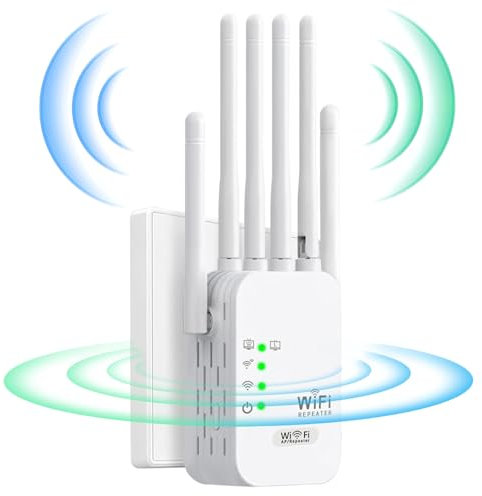 WLAN Repeater Booster WiFi 6 3dBi Antennen, 2 Ethernet Port,3-in-1 Zugangsmethode von Repeater/AP/Router,WiFi Signal Extender mit Signalabdeckungsfläche von 8900 sq.ft