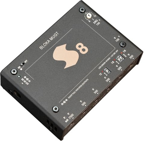 Fuente de alimentación de Pedal de Guitarra Totalmente aislada, 15 Salidas de CC, Blokamugt Ajustable de 9 V/12 V/18 V (S8)