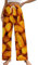 KWQDOZF Lustige Pyjamahose mit Kordelzug für Damen mit goldenen Chicken Nuggets, Loungehose mit weitem Bein, lange Nachtwäsche