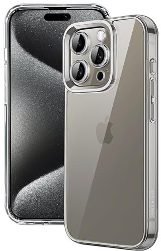 TECHTRENCH Clear Designed for iPhone 15 Pro Max Case, [Never Yellow] [Shockproof Mil-grade Protection] Protective Phone Cases, Thin Slim Fit Cover, Clear