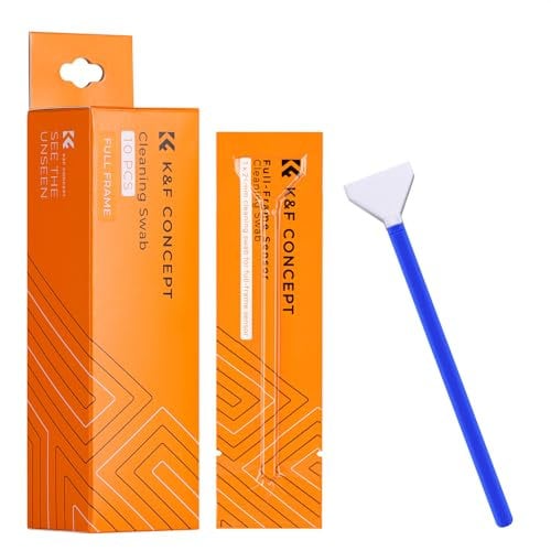 K&F CONCEPT 24mm Full Frame Sensor Cleaning Swab DSLR SLR Digital Camera Sensor Cleaning Swab Kits for Reflex and Mirrorless Digital Camera CCD and CMOS Sensors（10 PCS）