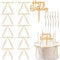 17pcs Champagne Bowknot Cake Toppers bows for cake with Happy Birthday Cupcake Topper and Long Candles,mini bows for crafts cake decorations for Bow Birthday Decorations,Baby Shower,Graduation Party.