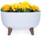 KONZEPT Blumentopf mit Füßen – großer Blumenkübel aus Kunststoff, oval Pflanzschale 40 cm – modern & wetterfest, für Innen und Außen, weiß