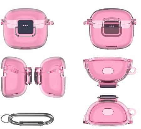 Protective Case for JBL Tune Flex 2 Earphone, TPU Anti-scratch Drop-Proof Wireless Earbuds Protector Cover, Headphone Case Cover for JBL Tune Flex 2 Accessories (translucent pink)