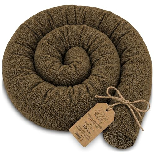 Totsy Baby Seitenschläferkissen Bettschlange Body Pillow 400 cm Bouclé - Kopfkissen lang Bettrolle Schlafkissen Nackenrolle Zertifikat Oeko-Tex Braun D