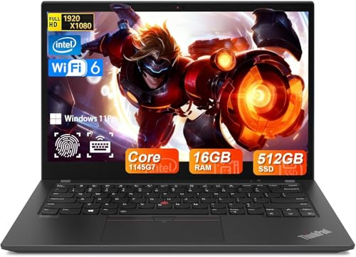 Lenovo Thinkpad T14s Gen2 Laptop, 14in FHD (1920x1080) Windows 11 Pro Laptop, Core i5-1145G7, 512GB SSD, 16GB RAM, Qwerty Keyboard, HDMI (Renewed)