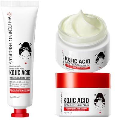 Crema Crema Per Macchie Scure,Viso Rimozione Lentiggine, Crema Rassodante Viso, Crema Mani All'acido Cogico, Crema All'acido Cogico, Crema Schiarente per la Pelle