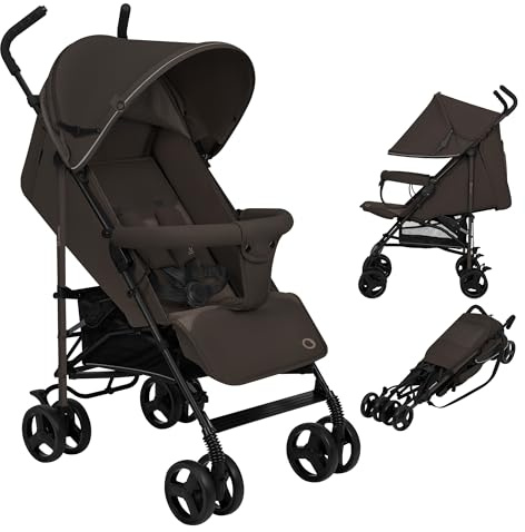 LIONELO Elia Buggy Klein Zusammenklappbar Kinderwagen Bis 15 Kg | Rücken Und Fußstützenverstellung Hinterradbremse, Moskitonetz, Einkaufskorb
