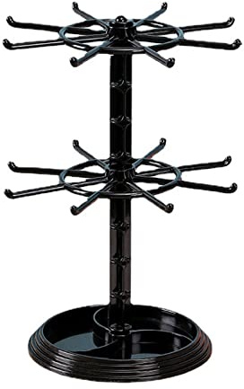 Drehbarer Schlüsselanhängerständer aus Acryl auf der Arbeitsplatte, verstellbarer 2-Reifen Spinner Ausstellungshalter für Schmuckstücke, Schmuck Organizer, Ständer, drehbarer Schlüsselanhängerständer