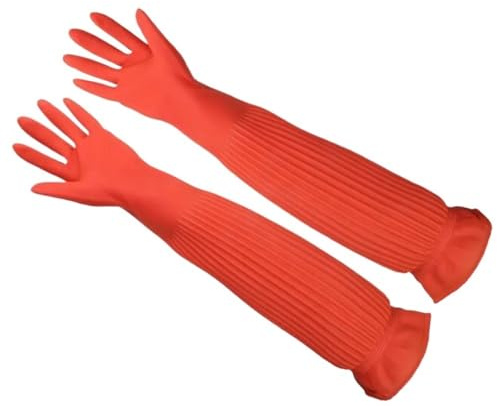 YIeDGvb Reinigungshandschuhe, 45/56 cm lange Handschuhe, Aquariumhandschuhe, wasserdichte Spülhandschuhe(56cm)