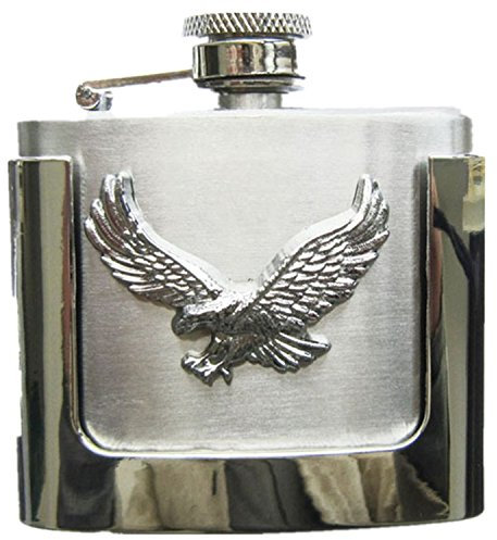 New Classic Fly Eagle Two Ounce Stainless Steel Flask Belt Buckle Boucle de ceinture also