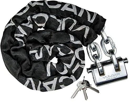 pewag Vulcan Brands Premium Case Hardened Security Chain And Lock Kit - Nearly Impossible To Cut Or Break (Includes Maximum Security Lock And 3/8 x 6' Chain)