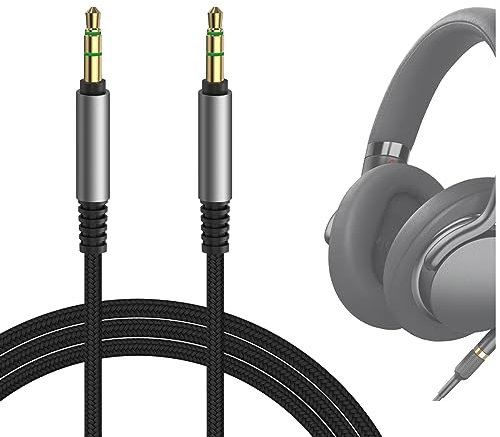 Geekria QuickFit Cable de Audio Compatible con Sony MDR-1AM2,MDR-XB950N1,MDR-XB950B1,WH-1000XM5,1000XM3,1000XM4,1000XM2,WH-XB910N Auriculares,3.5mm Cable Estéreo de Repuesto(1.2 m)