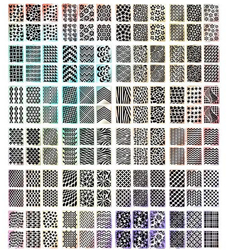 Gogoonly 144 Pieces Nail Vinyls Stencil Stickers Set, 24 Sheets 72 Different Designs Cute Easy Nail Art Nail Vinyls Nail Stencil Sheets - BH000807