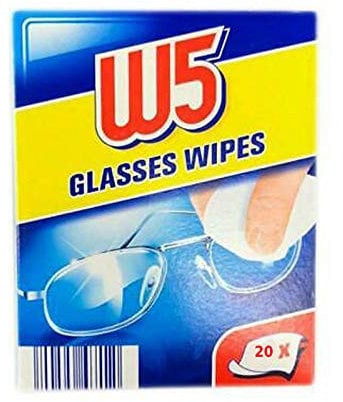 W5 - 20 Lingettes nettoyantes, convient pour nettoyer les lunettes, appareils photo, jumelles, rétroviseurs, visières, écrans d'ordinateurs, téléviseurs, téléphones portables iPhone et Android