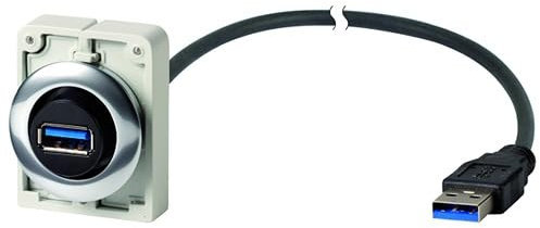 Eaton 187083 Einbaubuchse, Flat Front, USB 3.0, Leitung 30 cm, Frontmontage