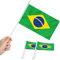 Anley brasilianische 5x8 Zoll Handheld Mini-Flagge mit 12 weißem, durchgeHändem Stab - Brasilianische Stickflagge, lebhafte Farbe und lichtBeständigkeit - 5 x 8 Zoll Handgehaltene Stickflaggen