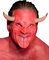 Maskworld Teufel Horror-Maske aus Latex mit Hautkleber - Gruselmaske Satan - ideal für Halloween, Karneval & Horror-Party