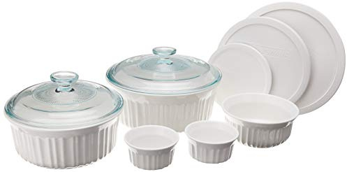 CorningWare 1138205 10-Piece Ceramic Bakeware Set French White