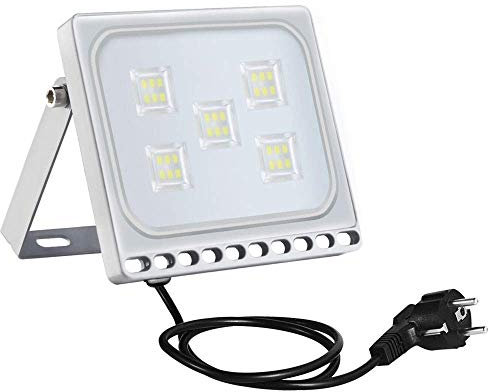 Sararoom 30W Projecteur LED Extérieur avec prise - IP65 Imperméable Spot LED Extérieur 3000LM 6500K Blanc froid Lampe Floodlight Idéal pour Jardin Garage Couloir Cour Terrasse Square éclairage