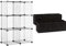 Amazon Basics Estantes de Almacenamiento, Seis Cubos, de Alambre Negro + Cubos de Almacenamiento Plegables (Pack de 6), Negro