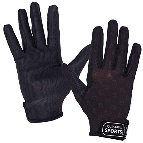 QHP Damen Reithandschuhe Solar Mesh ideal für den Sommer mit Zügelverstärkung (S)
