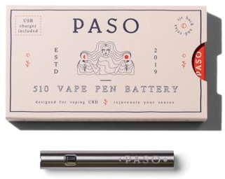 Paso – Premium Vape Pen with Rechargeable Battery | 510 Thread Device | Suitable for E-Liquids & Thick Oils | Includes Battery Charger | Does NOT contain Nicotine or Eliquid