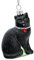 SIKORA Katze besondere Weihnachtskugel Glas Christbaumschmuck Deko Figur Weihnachten Anhänger Ornament - Meisterstücke - BS705, Variante:schwarz mit Kristall