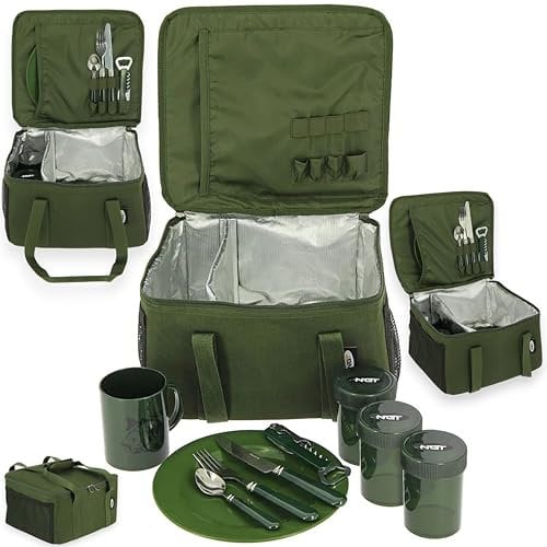 NGT Food Brew Kit Bag Insulated Cooler Bag with Mugs Pots Plates Cutlery Set