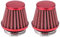 ETOPARS 2 X Rosso Filtro Aria Moto Universale Kit Filtro Aspirazione Aria Moto 42mm 43mm 44mm Morsetto Fredda Induzione Filtro dell'Aria Cono Moto Scooter