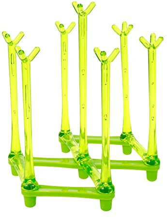 Dahszhi Green Drinking Glass and Sports Bottle Drainer Stand，Retractable Cup Drying Rack