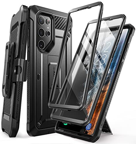 SupCase Outdoor Hülle für Samsung Galaxy S22 Ultra (6.8) 5G [Unicorn Beetle Pro] mit 2 Vorderseite (ohne Displayschutz + mit Displayschutz) 2022 Ausgabe (Schwarz)