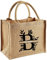 minimutz Jute-Tasche mit floralem Monogramm und Namen bedruckt | Kleine Geschenk-Tasche personalisiert zu Muttertag und Geburtstag | Mama Oma Geschenk Freunde S (26 x 22 x 14 cm)
