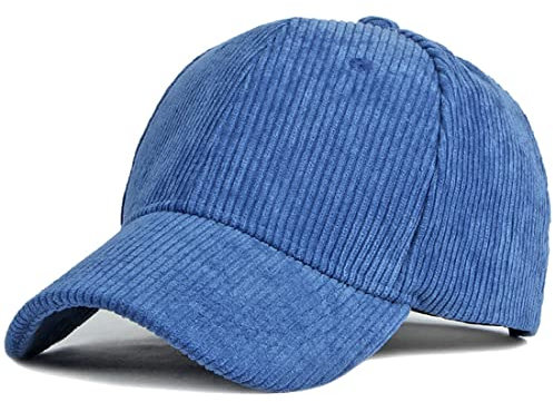 XRDSS Baseballkappe aus Kord, Unisex, verstellbar, klassisch, Sportmütze, Outdoor, solide Kappen, blau, Einheitsgröße