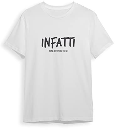 T-Shirt Uomo Girocollo Manica Corta Maglietta Uomo Girocollo con Stampa in 100% Cotone Made in Italy (as6, Alpha, m, Regular, Regular, Bianco, M)