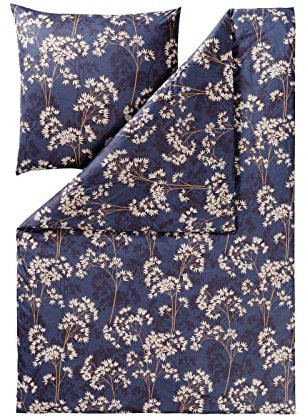 ESTELLA Mako Interlock Jersey Bettwäsche Riona Nachtblau 1 Bettbezug 155 x 220 cm + 1 Kissenbezug 80 x 80 cm