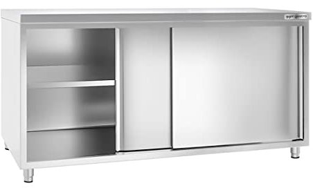 GGM Gastro | ASFK206 | Edelstahl Arbeitsschrank ECO - 2000x600mm - mit Schiebetür