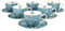 DUO ART GALLERY 6er-Set Tassen 220 ml ALMOND BLOSSOM mit Untertassen, New Bone China Porzellan