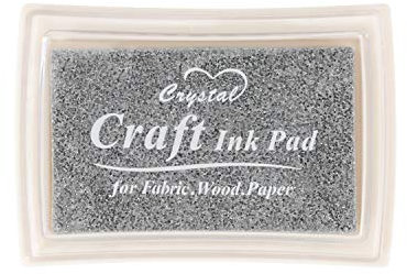 Ancwzoz Stempelkissen für Kinder Waschbar für Gummistempel Papier Scrapbooking, Silber