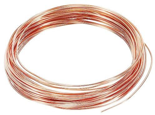 PATIKIL 32.8 Feet Solid Bare Copper Wire, 18 Gauge 99.9% Pure Copper Wire 1.2mm Soft Beading Wire Metal Plant Stem Ties for Jewelry Craft (10m)