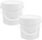 White Buckets with Lids 2pcs White Bucket with Handle Lid 2L Industrial Paint Pail Container Bucket Pigment Buckets Empty Paint Can for Storage Fish Water White Pail with Lid