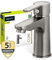 'aquaSu® Waschtischarmatur Cori, Kosten-sparende Wasserspar-Kartusche, Pop-Up-Ventil, Keramikkartusche, Montage von oben, Messingkern, industrial, 798631