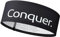 Conquer. Sportstirnband für Damen & Herren | Schweißband Kopf dünn, Winddicht, elastisch & eng anliegend | Laufstirnband, ultraleichtes Haarband (Kleines Logo)