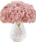 Kislohum Künstliche Hortensienblütenköpfe, Kunstblumen, Seidenblumen für Hochzeitsgestecke, Blumensträuße, DIY-Blumendekoration, Heimdekoration, mit Stiel, 10 Stück, Rosé (Dusty Rose) (Vase nicht im