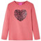 Kinder Langarmshirt mit Pailletten-Herz Langarm T-Shirt Jungen Altrosa 128