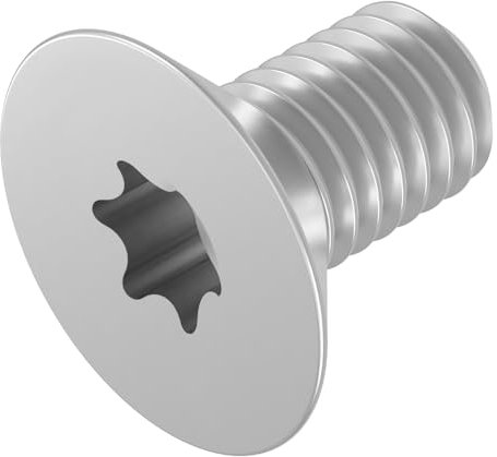 SECCARO Tornillo avellanado M4 x 8 mm, acero inoxidable V2A, VA A2, ISO 14581, hexágono interior (TX), rosca completa, 20 unidades