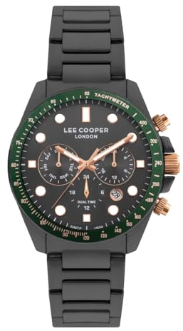 Lee Cooper Herren-Armbanduhr LC07829.060, Analog, graues Zifferblatt, Grau, grau