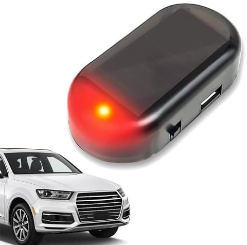 Allarme Per Auto, Antifurto Luci Di Segnalazione, Luce Di Allarme Per Auto A LED, Solare Sistema Antifurto Di Sicurezza, Solar Power Simulated Warning Light, Allarme Furto Flash Lampeggiante (Rosso)
