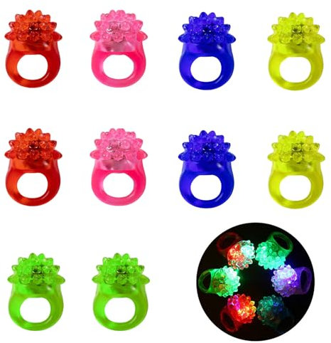 BNOYONERAS 10 Stück Fingerlichter - Leuchtringe, Leuchtende LED Party Ringe für Kinder & Erwachsene
